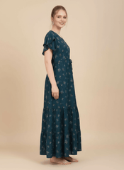 Turquoise Supima Cotton Umbrella Nightgown Nysa