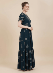 Bottle Green Supima Cotton Umbrella Nightgown Anjali