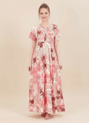 Cream Red Supima Cotton Umbrella Nightgown Shruti