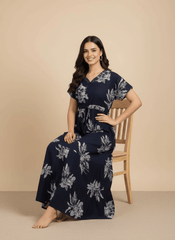 Navy blue Supima Cotton Umbrella Nightgown Ziva