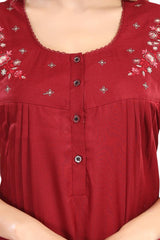 Cherry Red Supima Cotton Plain Nisha