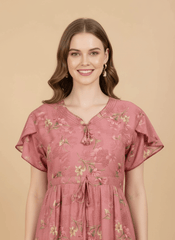 Salmon Pink Supima Cotton Umbrella Nightgown Prisha