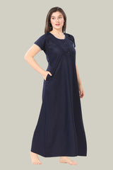 Navy Blue Supima Cotton Plain Nina