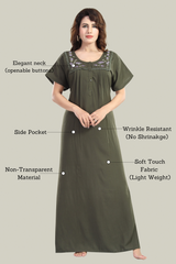 Olive Green Bamboo Cotton Monali