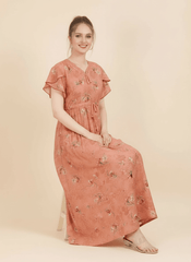 Orange Supima Cotton Umbrella Nightgown Prisha