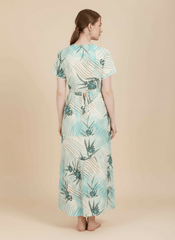 Cream Blue Supima Cotton Umbrella Nightgown Shruti