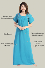 Sapphire Blue Bamboo Cotton Monali