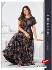 Black Reyon Cotton Umbrella Nightgown Hiba