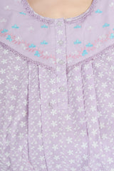 Lavender Pure cotton Chikankari Amyra