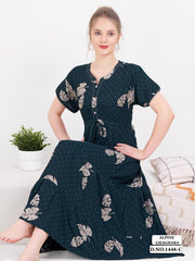 Bottle Green Supima Cotton Umbrella Nightgown Priyanka