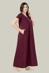 Chocolate Brown Supima Cotton Plain Nina