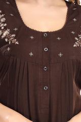 Chocolate Brown Supima Cotton Plain Nisha