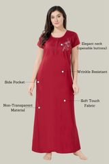 Cherry Red Supima Cotton Plain Nina