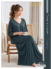 Teal Blue Long sleeves Malai Fabric Alia