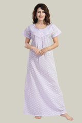 Lavender Pure cotton Chikankari Amyra