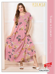 Baby Pink Cotton Smoking Umbrella Nightgown Maren