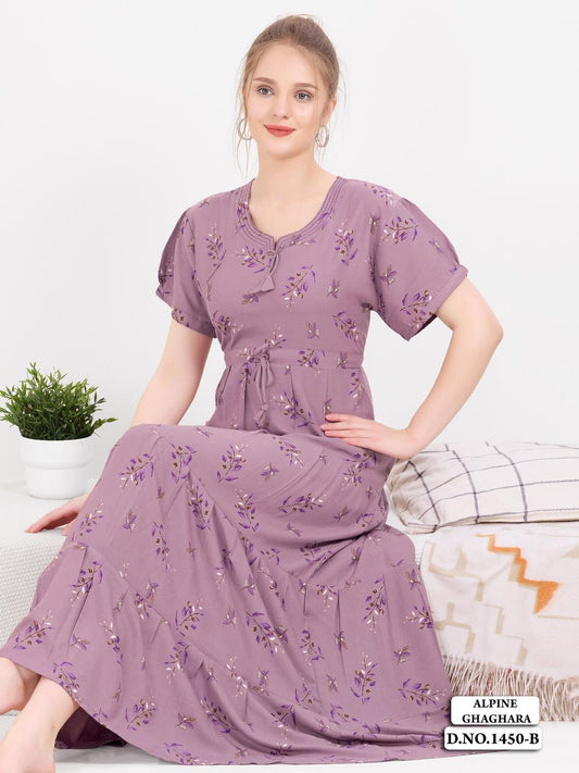 Lavender Supima Cotton Umbrella Nightgown Monisha