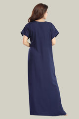 Navy blue Bamboo Cotton Monali