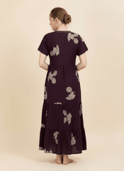 Brown Supima Cotton Umbrella Nightgown Priyanka