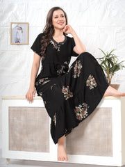 Black Supima Cotton Umbrella Nightgown Alina