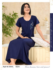 Navy Blue Supima Cotton Plain Nina