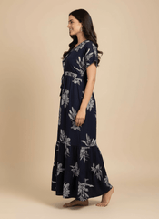 Navy blue Supima Cotton Umbrella Nightgown Ziva