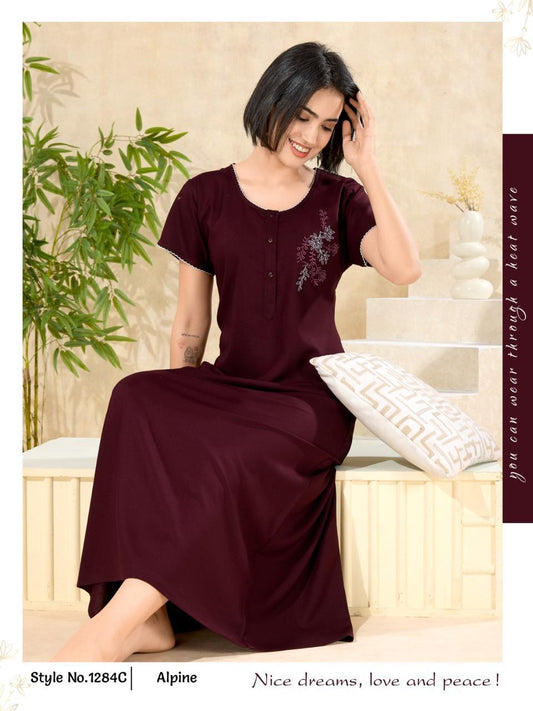 Chocolate Brown Supima Cotton Plain Nina