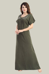 Olive Green Bamboo Cotton Monali