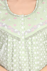 Pista Green Pure cotton Chikankari Amyra