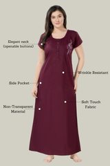 Chocolate Brown Supima Cotton Plain Nina