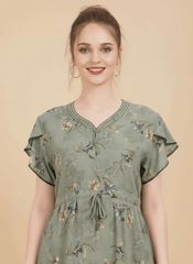 Sage Green Supima Cotton Umbrella Nightgown Prisha