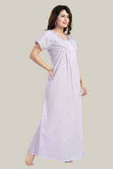Lavender Pure cotton Chikankari Amyra