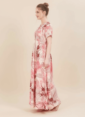 Cream Red Supima Cotton Umbrella Nightgown Shruti