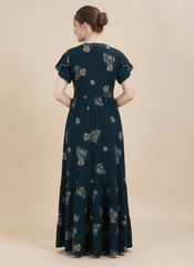 Bottle Green Supima Cotton Umbrella Nightgown Anjali