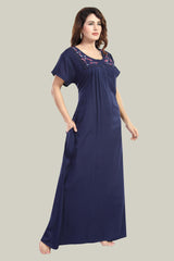 Navy blue Bamboo Cotton Monali