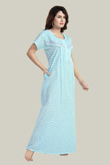 Aqua Blue Pure cotton Chikankari Amyra