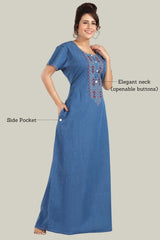 Soft Denim Alora Nightgown