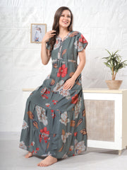 Cadet Grey Supima Cotton Umbrella Nightgown Emma