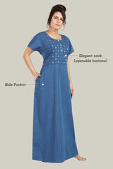 Soft Denim Ruby Nightgown
