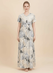 Cream Grey Supima Cotton Umbrella Nightgown Shruti