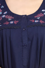 Navy blue Bamboo Cotton Monali