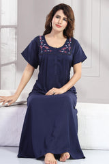 Navy blue Bamboo Cotton Monali
