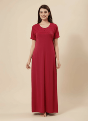 Dark Red Malai fabric Anvika