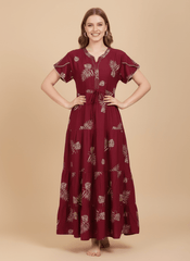 Red Supima Cotton Umbrella Nightgown Anjali