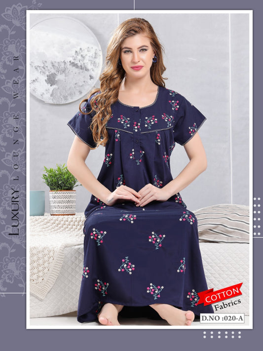 Midnight Blue Pure Mulmul Cotton Lucy