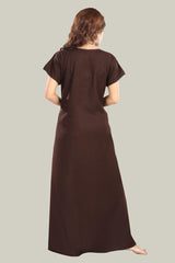 Chocolate Brown Supima Cotton Plain Nisha