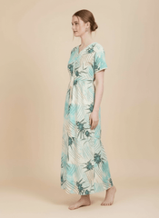 Cream Blue Supima Cotton Umbrella Nightgown Shruti