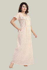 Light Orange Pure Cotton Chikankari Amyra