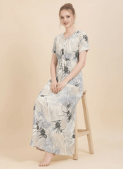 Cream Grey Supima Cotton Umbrella Nightgown Shruti