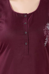 Chocolate Brown Supima Cotton Plain Nina